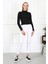 Kadın Crop Kaşkorse Bluz 23511 -Siyah 4