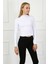 Kadın Crop Kaşkorse Bluz 23511 -Beyaz 1