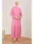 Beli Ayarlanabilir Gofreli Elbise 23Y9659 Şeker Pembe 4