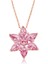 925 Ayar Gümüş Rose Pembe Lotus Çiçeği Kolye 1