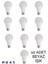 15 W LED Ampul Beyaz 6500 K 10LU Paket 2