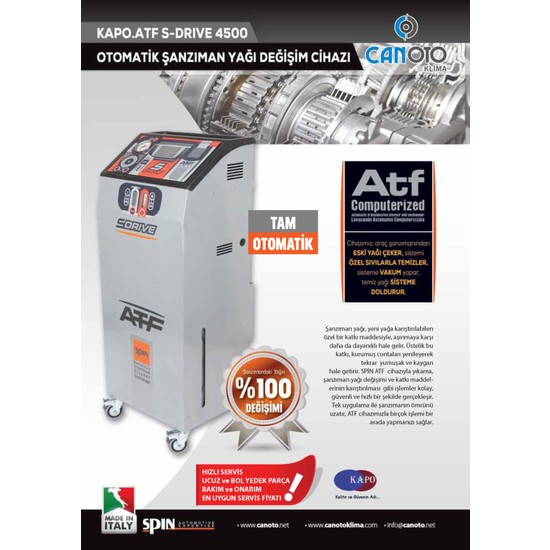 Spin Otomatik Şanzıman Yıkama ve Yağ Değişim Cihazı Atf Fiyatı