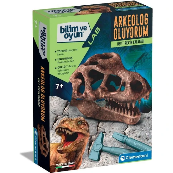 Clementoni - Bilim ve Oyun - Dev T-Rex'in Kafatası
