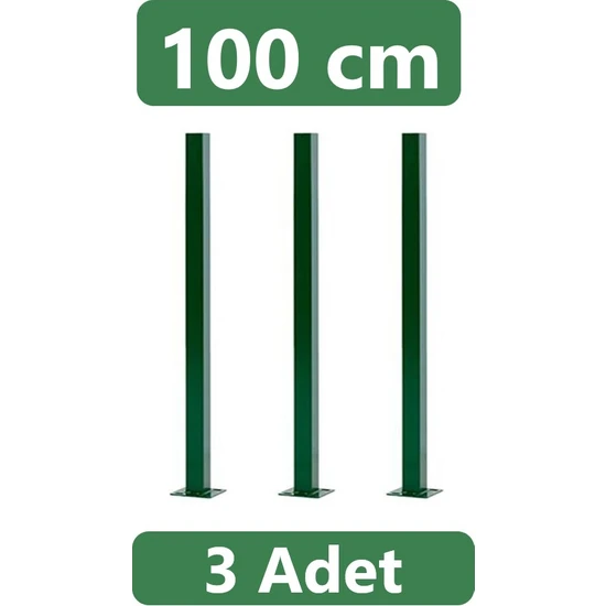 Fence Company  100 cm Panel Çit Direği Yeşil ( 3 Adet )  Aksesuarlar Dahil Set