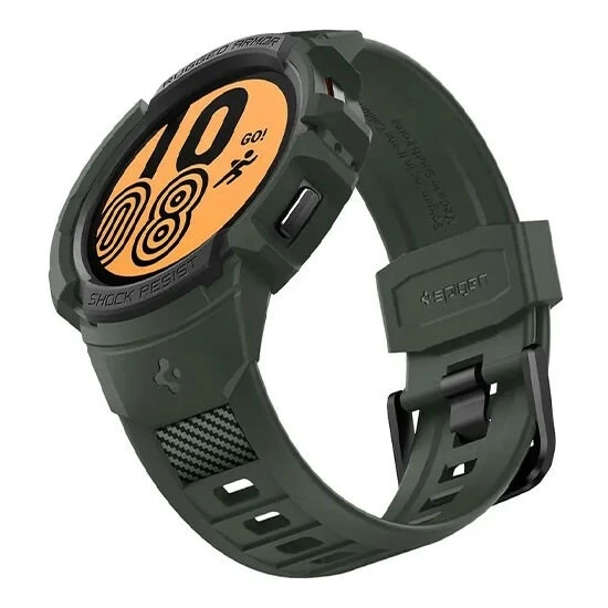 Spigen Galaxy Watch 5 / 4 (44mm) Kılıf & Kordon Kayış Rugged Armor Pro Military Green - ACS05395