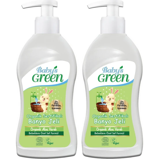 Baby's Green 2'li Set Baby's Green Organik Bebek Banyo Jeli Sıvı Sabun - 500ML*2 Ecocosmos