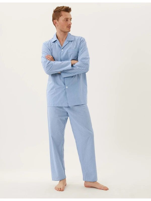 Marks & Spencer Uzun Kollu Çizgili Pijama Takımı