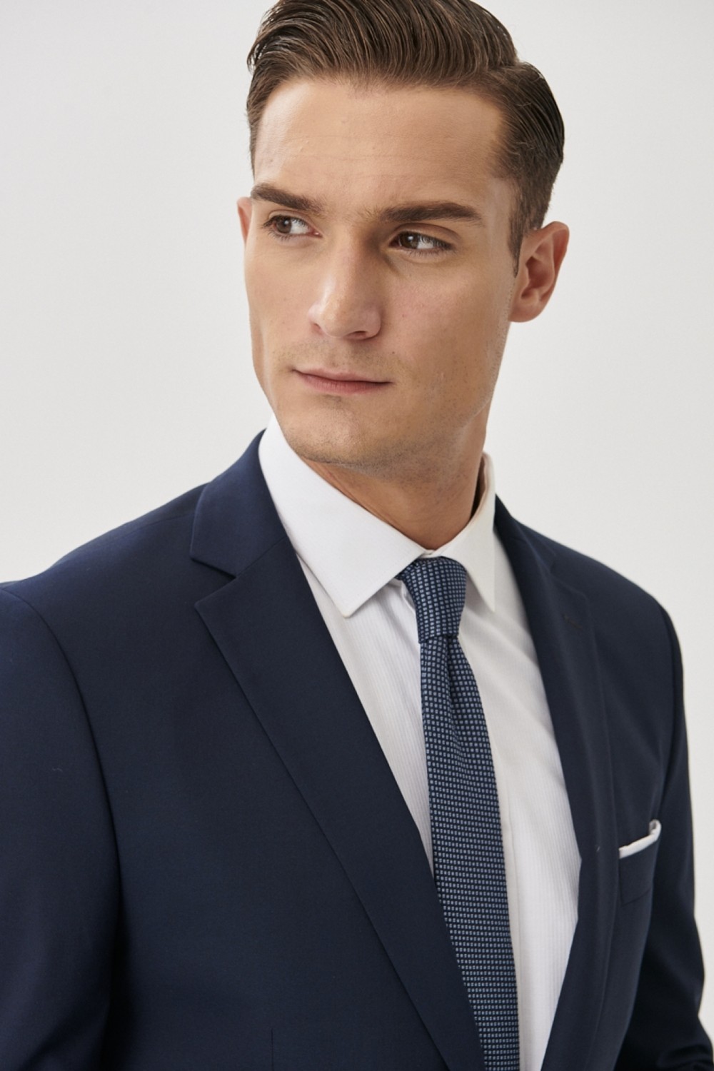 Altınyıldız Classics Erkek Lacivert Slim Fit Dar Kesim Mono Yaka Takım Elbise görsel 3