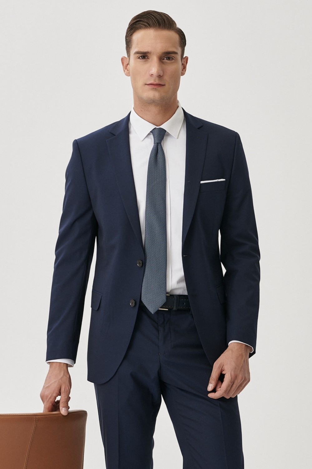 Altınyıldız Classics Erkek Lacivert Slim Fit Dar Kesim Mono Yaka Takım Elbise görsel 5