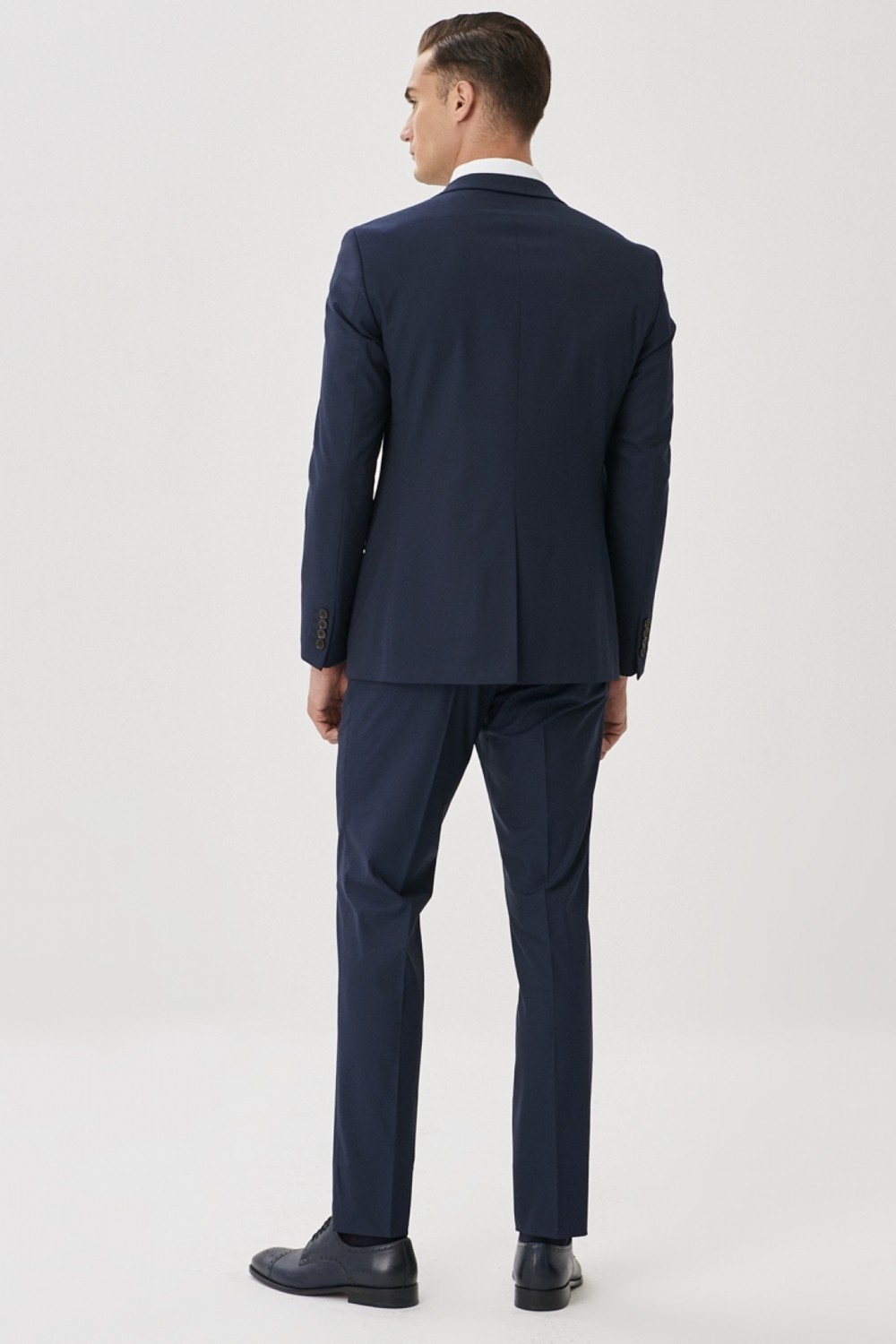Altınyıldız Classics Erkek Lacivert Slim Fit Dar Kesim Mono Yaka Takım Elbise görsel 6
