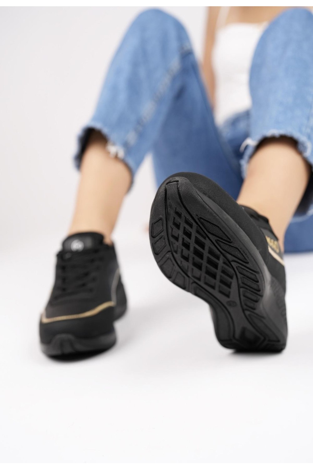 Muggo Happy Garantili Kadın Ortopedik Günlük Bağcıklı Şık Rahat Sneaker Spor Ayakkabı görsel 5