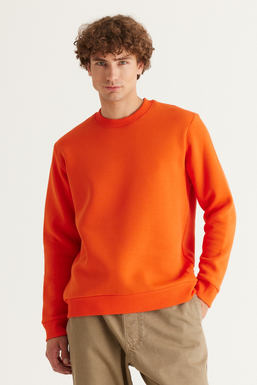 Altınyıldız Classics Erkek Siyah Standart Fit Normal Kesim Içi Polarlı 3 Iplik Bisiklet Yaka Pamuklu Sweatshirt