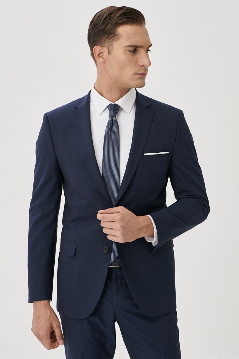 Altınyıldız Classics Erkek Lacivert Slim Fit Dar Kesim Mono Yaka Takım Elbise