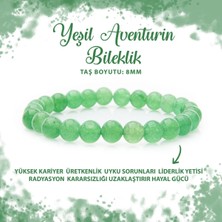 Deniz Doğal Taş Sertifikalı Yeşil Aventurin 8mm Doğal Taş Bileklik