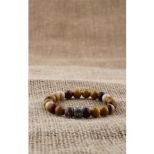 Deniz Doğal Taş Sertifikalı Jasper  Orjinal ( Taşlar) Doğaltaş Bileklik 8 mm