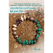 Deniz Doğal Taş Sertifikalı Doğal Taşlı Geçmişten Kurtulma Bilekliği, Turkuaz, Ametist, Rodonit, Opal, Hematit,