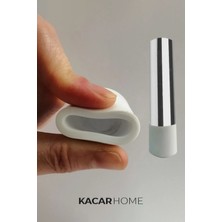 Kacar Home 8 Adet 21 mm Pvc Sandalye Profil Ayak Pabucu Sessiz Yumuşak Sandalye Zemin Koruyucu Beyaz