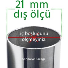 Kacar Home 8 Adet Beyaz 21 mm Pvc Sandalye Profil Ayak Pabucu Sessiz Yumuşak Sandalye Zemin Koruyucu