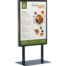 ÖzgürceSeç Çift Taraflı Sac Taban Kaldırım Reklam Panosu Ayaklı Poster Pano
