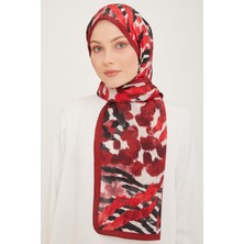 Armine Trend Kırmızı-Siyah Fırça Desen Modal Şal 6318-03-A