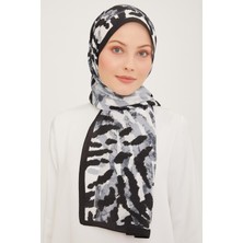 Armine Trend Siyah - Gri Fırça Desen Modal Şal 6318 - 01