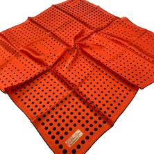 La Boutique Turuncu Puantiye Desenli Sura İpek Eşarp 1560 - 03