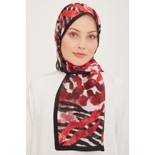 Armine Trend Kırmızı-Siyah Fırça Desen Modal Şal 6318-03