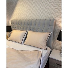 Calina Home Çift Kişilik Beyaz-Kahve Çizgili Nevresim Takımı