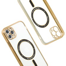 DEİLMİ iPhone 11 Pro Kılıf Magsafe Özellikli Gold Seri Lazer Silikon Kapak