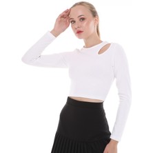 Ada Trend Omuz Damla Detaylı Crop