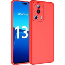 CoverZone Xiaomi Mi 13 Lite ile Uyumlu Kılıf Kadife Iç Yüzey Silikon Z-Mara Lansman Vieri Kılıf Kırmızı