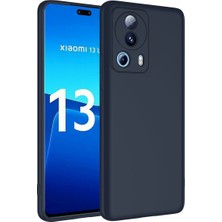 CoverZone Xiaomi Mi 13 Lite ile Uyumlu Kılıf Kadife Iç Yüzey Silikon Z-Mara Lansman Vieri Kılıf Lacivert
