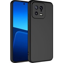 CoverZone Xiaomi Mi 13 ile Uyumlu Kılıf Kadife Iç Yüzey Silikon Z-Mara Lansman Vieri Kılıf Siyah