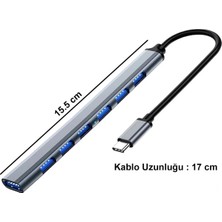 Comse Type-C To USB 2.0 3.0 7 Port Çoğaltıcı Hub 7 In1 Otg Adaptör Slim Kasa