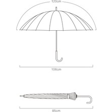 Yuekeda Yuekeda-Uzun Saplı Çift Güneşli Ve Yağmurlu Çift Kullanımlı Şemsiye (Yurt Dışından)