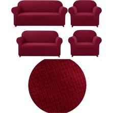 GüzelEvim Tekstil Güzelevim Likralı Pitikare Desen Koltuk Takım Kılıfı 3+2+1+1 Elastik Koltuk Örtü
