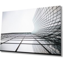 Eliza Home  Kare Pencereli Geometrik  Cam Bina Cam Tablo