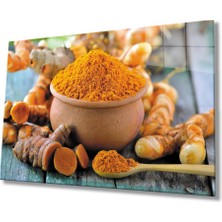 Eliza Home  Mutfak Tablosu Baharat Görselli Cam Tablo