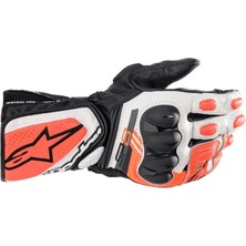 Alpinestars SP-8 V3 Korumalı Motosiklet Eldiveni Siyah Beyaz Kırmızı Aşınmaya Dayanıklı Malzeme