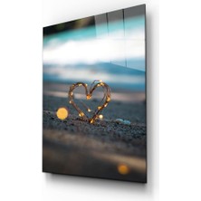 Eliza Home    Işıklı Kalp Cam Tablo