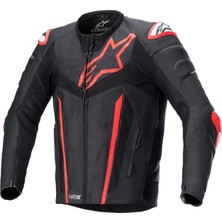 Alpinestars  Fusion Deri Korumalı Motosiklet Montu (Siyah / Kırmızı)