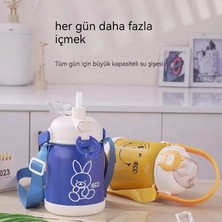 Maskot 720ML Çocuk Paslanmaz Çelik Pipetli Vakum Bardağı