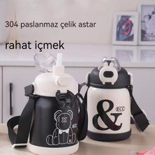 Maskot 720ML Çocuk Paslanmaz Çelik Pipetli Vakum Bardağı