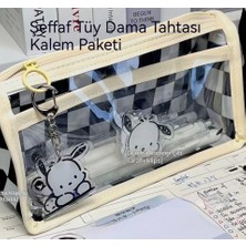 Maskot Şeffaf Dama Tahtası Büyük Kapasiteli Su Geçirmez Kırtasiye Çantası (Yurt Dışından)