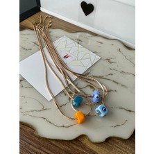 Twinkle Jewellery Nazarlı Murano Camlı Çelik Kolye
