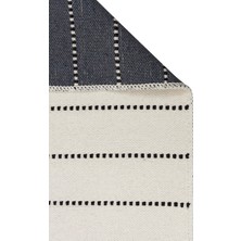 Eko Halı Riva Rv 03 Cream Black Makinede Yıkanabilir  Kaymaz Tabanlı Pamuk Kilim
