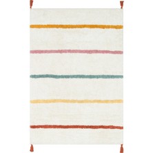 Eko Halı Cotton Bone Cbn 01 Multy Xw Yıkanabilir Kaymaz Tabanlı Natural Pamuk Çocuk Halısı