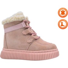 Kids A More Adia Süet Peluş Kürklü Kız Bebek Bot Pudra Rengi