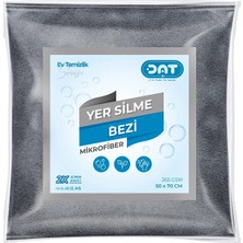 Dat35 50X70CM GRİ Sıkılması Rahat Büyük Boy Mikrofiber Yer Silme Bezi Süper Emici Temizlik Bezi 265GSM