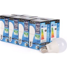 Ack 9W LED Ampul 4000K Günışığı  E27 8'li Eko Paket